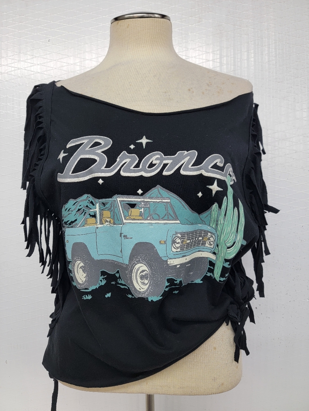 Upcycled Bronco Truck Fringe Tee
